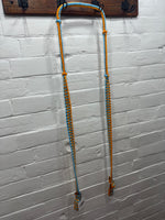 Nylon Barrel Reins - Orange & Light Blue