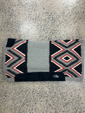 Ortho Equine Contoured Saddle Blanket - Grey/Black/Rust