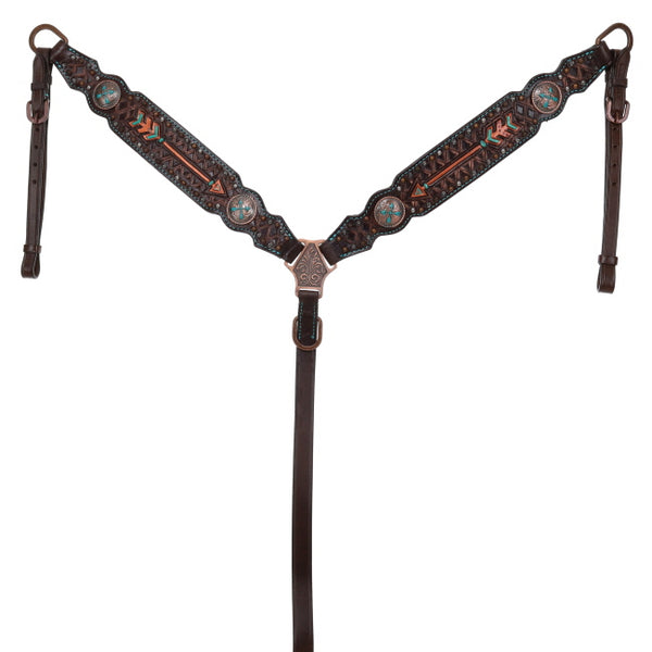 Arrow Western Breastplate - Chocolate Brown