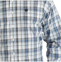 Cinch Men's Western Shirt -  White & Blue Plaid