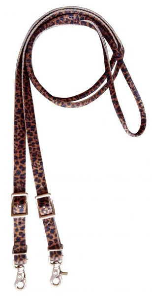 Nylon Contest Reins - Cheetah (Dark)