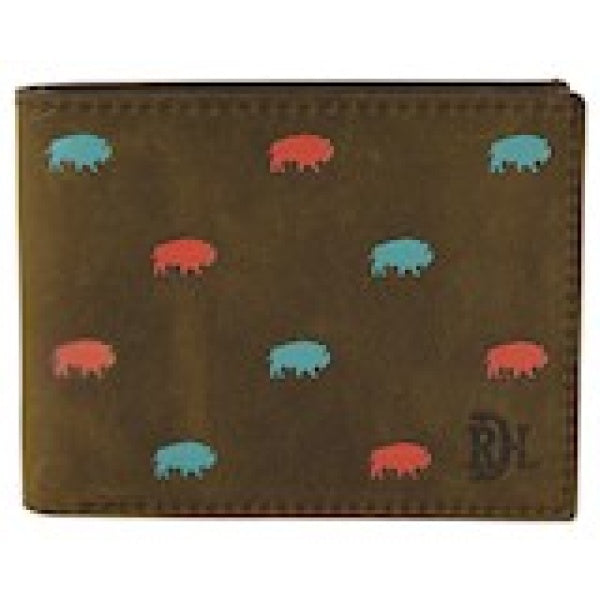 Men's Leather Wallet - RDHC Bison Pattern