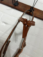 Leather Crossover Headstall - White Buckstitch