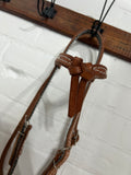 Leather Crossover Headstall - White Buckstitch