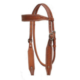 Double Stitched Headstall with Barbed Wire Tooling