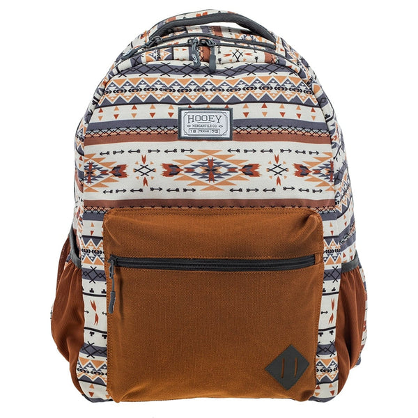 Hooey Recess Backpack Cream/Grey With Aztec Pattern