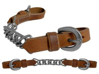 Leather Flat Link Curb Chain Strap