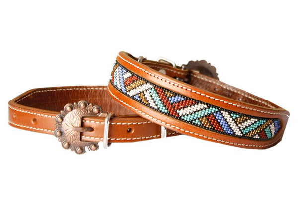 Dog Collar - Beaded Multicolour Aztec (TCCDC-17)