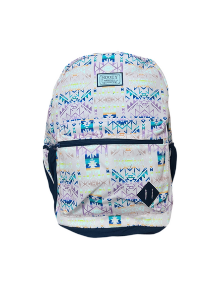 Hooey Recess Backpack Pink/Navy With Aztec Pattern