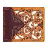 Hooey Top Notch Leather Wallet - Brown/Tan/Ivory