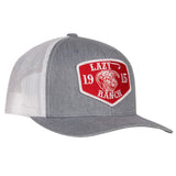 Lazy J Ranch Wear Cap - CURVED BRIM Heather & White Red Ranch