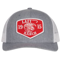 Lazy J Ranch Wear Cap - CURVED BRIM Heather & White Red Ranch