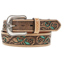 Western Belt - Top Notch Hooey Belt (Natural/Turquoise)