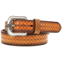 Western Belt - Hooey Hands-Up Basket Weave (Natural / Brown)