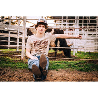 Red Dirt Hat Co Tee - Rodeo Ready Heather Tan