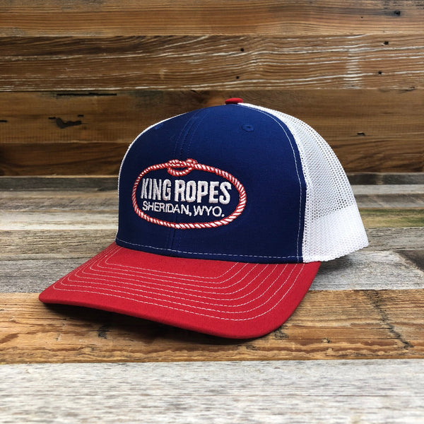King Ropes Patch Trucker Cap - Red/White/Blue