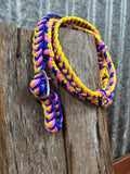 Nylon Barrel Reins - Yellow/Pink/Blue