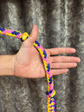 Nylon Barrel Reins - Yellow/Pink/Blue