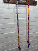 Nylon Barrel Reins - Yellow/Pink/Blue