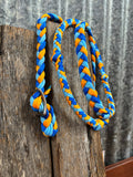 Nylon Barrel Reins - Blue & Orange