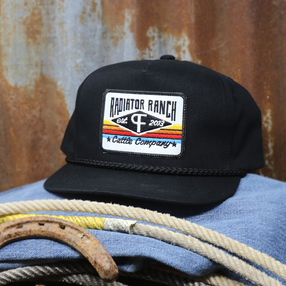 Dale Brisby - Black PF Serape Patch Rope Cap – The Cowboy's Closet