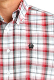 Cinch Men's Western Shirt - Red and White Plaid MTW1105767