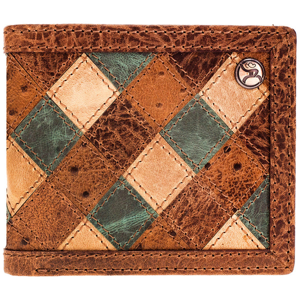 Hooey Roughy Leather Wallet - Ostrich Print