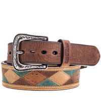 Western Belt - Ouray Patchwork Hooey Belt (Brown/Turquoise)