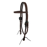 Oiled Harness Browband Headstall With Cowboy Gambler Buckle