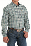 Cinch Men's Western Shirt - Green Plaid