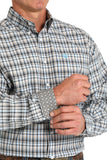 Cinch Men's Western Shirt -  Blue & Beige Check