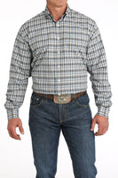 Cinch Men's Western Shirt -  Blue & Beige Check