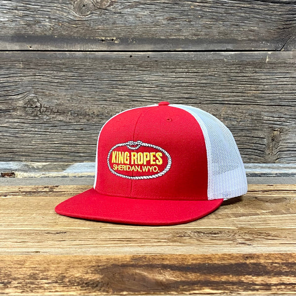 King Ropes Patch Trucker Cap - Red/White Gold Logo