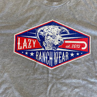 Lazy J Ranch Wear - Blue Diamond Ranch Short Sleeve (Dark Grey Heather)