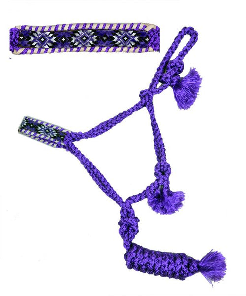 Mule Tape Halter - Purple Bead